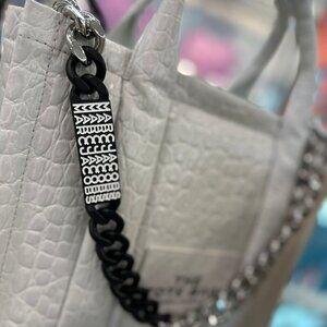 NWT！NEW！Marc Jacobs Monogram Barcode Shoulder Chain Strap -Black/Silver Nickel